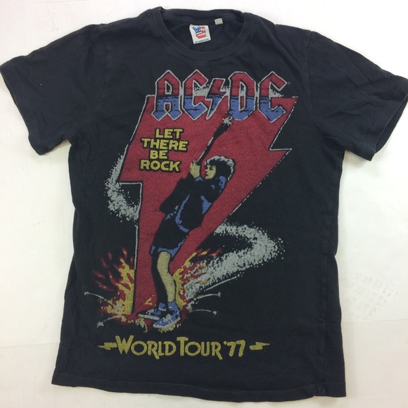 Junk Food Clothing Tops - ACDC Vintage Style Shirt Tour 77